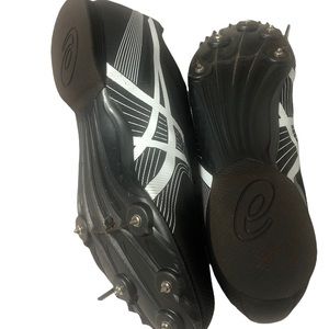 ASICS Unisex’s Black and white track shoes